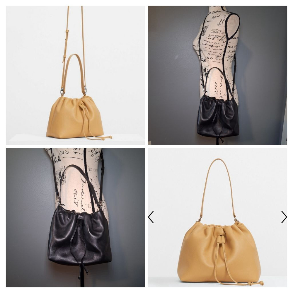 Theory Mini Cinch Sack Black Soft Nappa Leather Bag